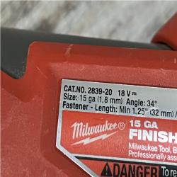 AS-IS Milwaukee FUEL 18V Lithium-Ion Brushless Cordless Gen II 15-Gauge Angled Nailer (Tool-Only)