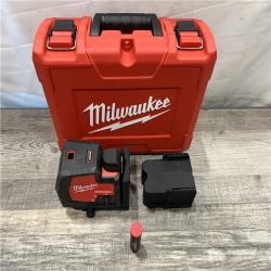 AS-IS Milwaukee Green 100 ft. Cross Line and Plumb Points Rechargeable Laser Level with REDLITHIUM Lithium-Ion