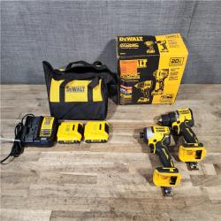 HOUSTON LOCATION - AS-IS Dewalt DCK225D2 20V MAX ATOMIC Brushless Compact Lithium-Ion 1/2 in. Cordless Drill Driver and 1/4 in. Impact Driver Combo Kit with 2 Batteries 2 Ah