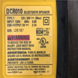 as-is DEWALT 20V MAX Cordless Bluetooth Speaker (Tool Only)