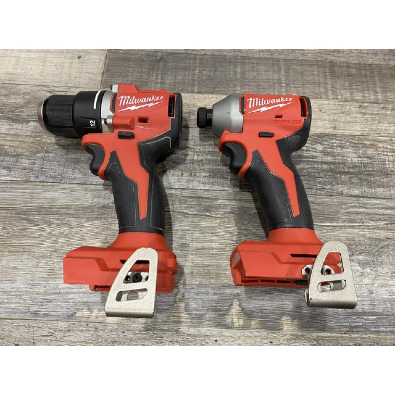 AS-IS Milwaukee 18V Lithium-Ion Brushless Cordless Compact Drill/Impact Combo Kit