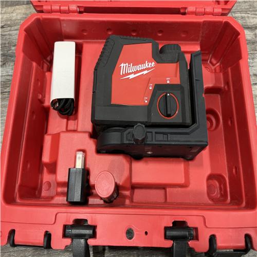 AS-IS Milwaukee Green 100 ft. Cross Line and Plumb Points Rechargeable Laser Level with REDLITHIUM Lithium-Ion