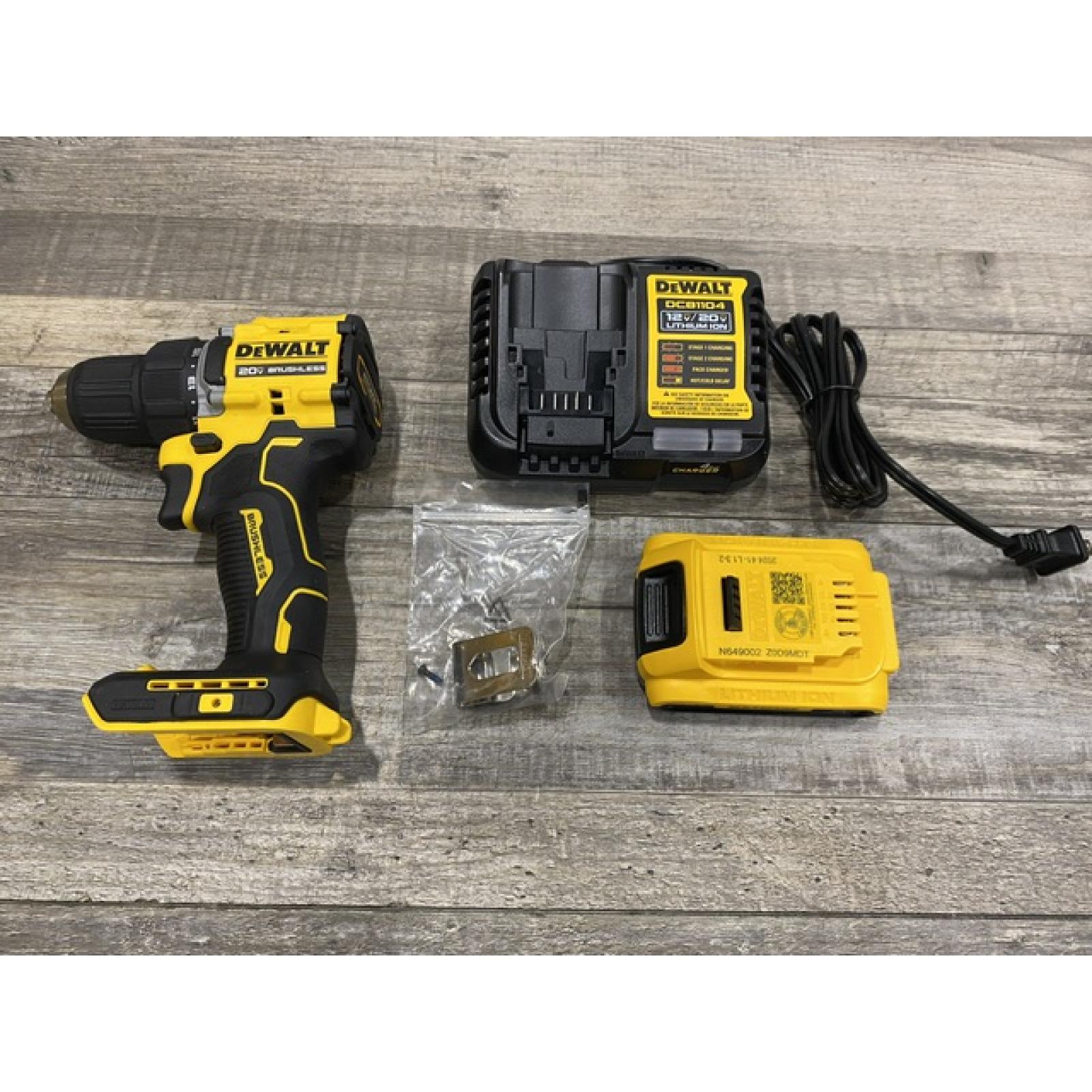 AS-IS DEWALT Atomic 20V Lithium-Ion Cordless Compact 1/2 in. Drill/Driver Kit