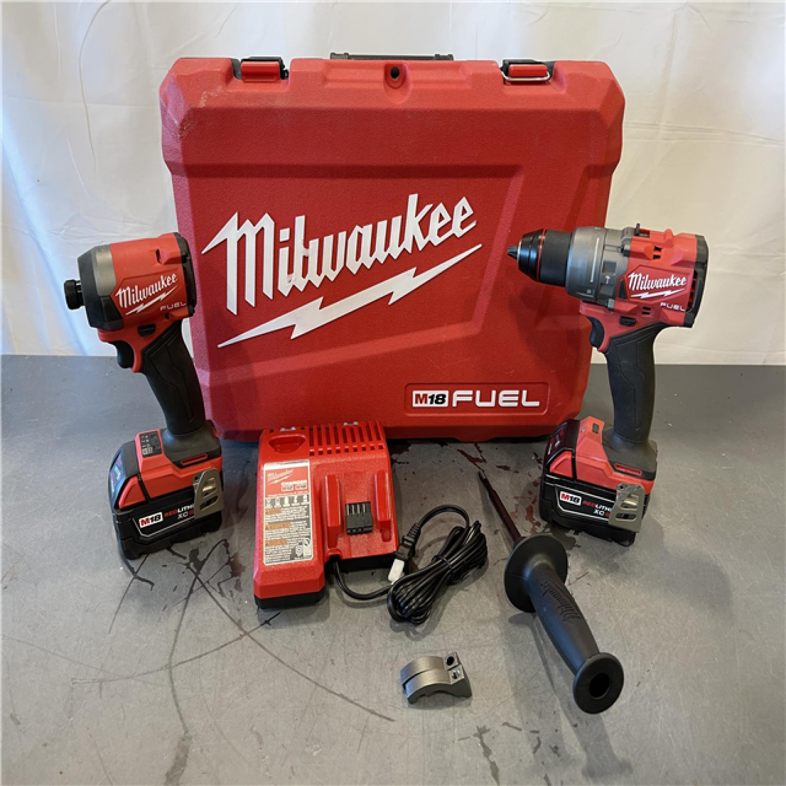 AS-IS - MILWAUKEE FUEL 18V Lithium-Ion Brushless Cordless Hammer Drill and Impact Driver Combo Kit