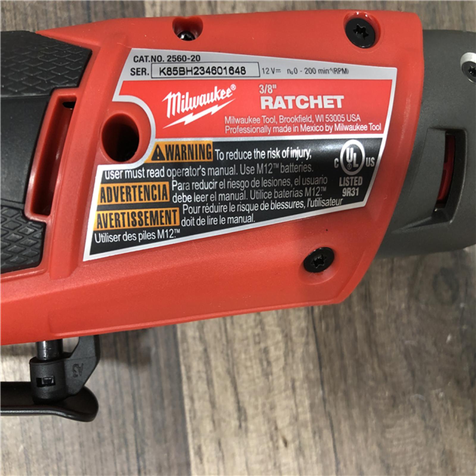 AS-IS Milwaukee FUEL 12V 3/8 in. Lithium-Ion Brushless Cordless Extended Reach Ratchet (Tool-Only)