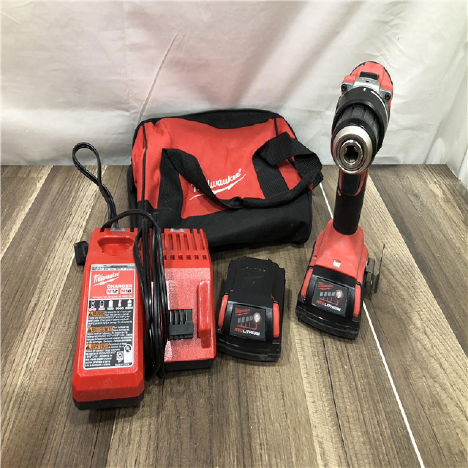 AS-IS Milwaukee 18V Lithium-Ion Brushless Cordless 1/2 in. Compact Drill/Driver Kit
