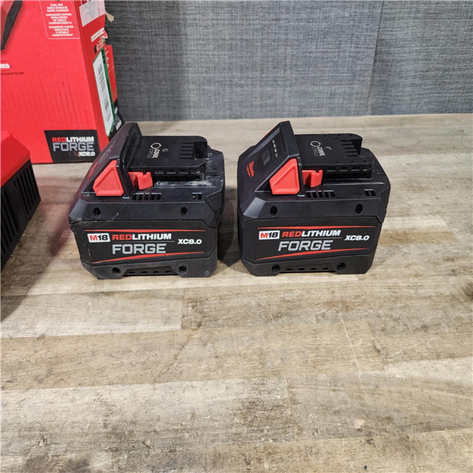 HOUSTON LOCATION - AS-IS M18 18-Volt Lithium-Ion REDLITHIUM FORGE Starter Kit with Two XC 8.0 Ah Battery and Dual Bay Rapid Charger