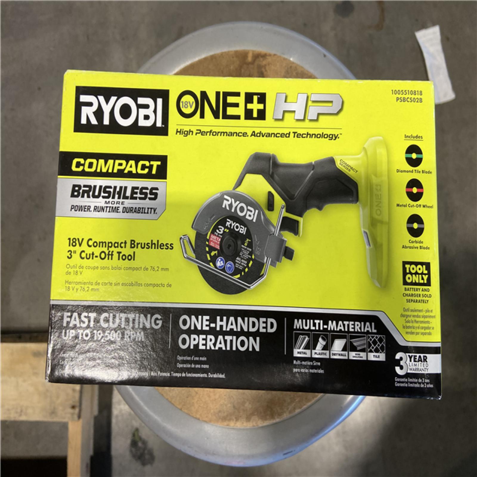 LIKE NEW! - RYOBI ONE+ HP 18V Brushless Cordless Compact Cut-Off Tool (Tool Only)