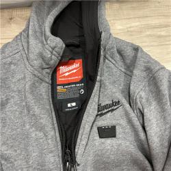 AS-IS Men's Large M12 12-Volt Lithium-Ion Cordless Gray Heated Jacket Hoodie Kit