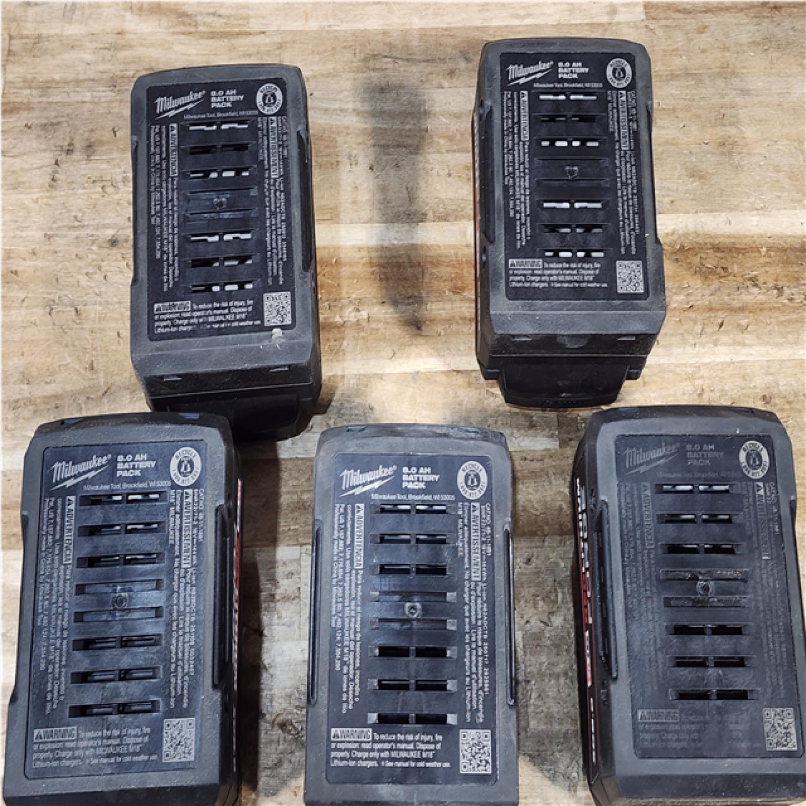 HOUSTON LOCATION - AS-IS Milwaukee Battery pack QTY 5