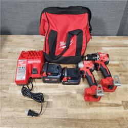 HOUSTON LOCATION - AS - IS Milwaukee 18-Volt Lithium-Ion Brushless Cordless Compact Hammer Drill/Impact Combo Kit