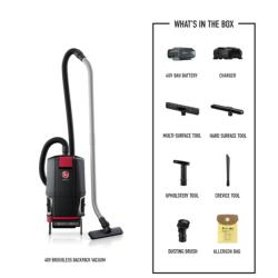NEW! Hoover - Commercial CH93600 HVRPWR 6 Quart 40V Cordless Backpack Vacuum KIT- Black