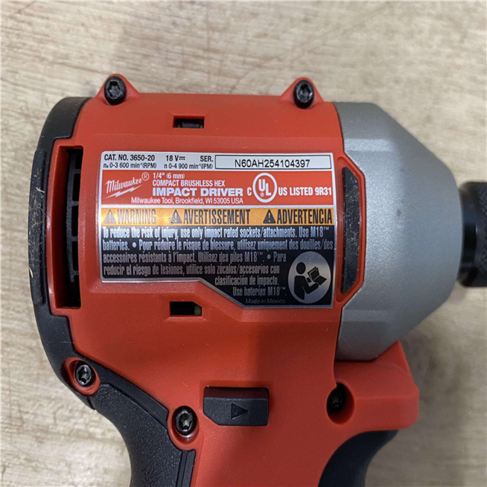 AS-IS Milwaukee 18-Volt Lithium-Ion Compact Brushless Cordless 1/4 in. Impact Driver Kit