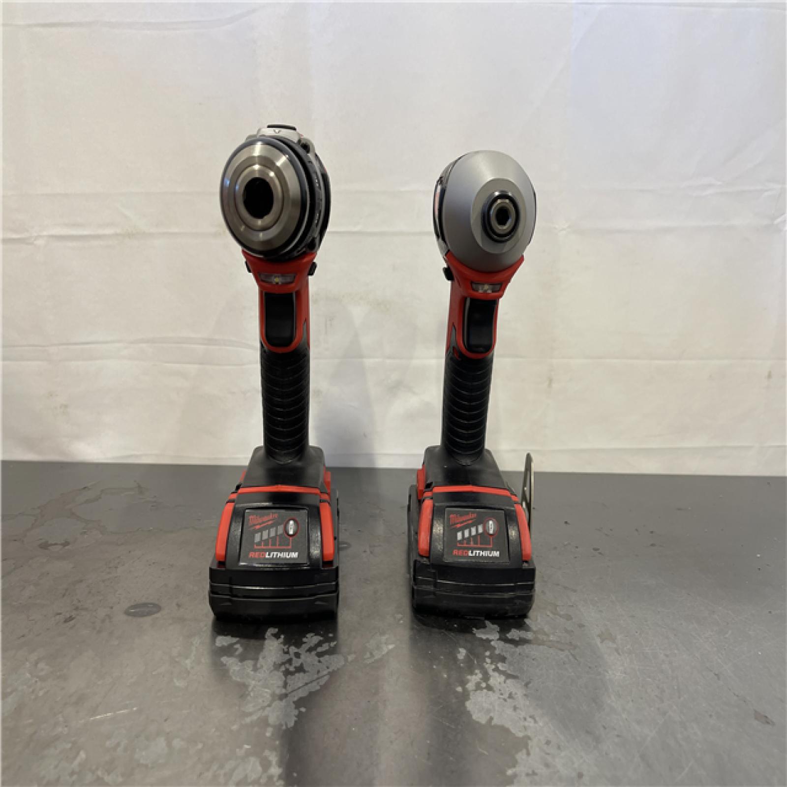 AS-IS- Milwaukee 18V Cordless Brushed 2-Tool Drill/Driver and Impact Driver Kit