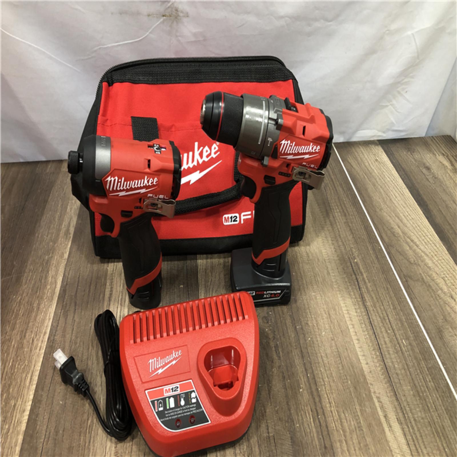 AS-IS Milwaukee  FUEL 12-Volt Lithium-Ion Brushless Cordless Hammer Drill and Impact Driver Combo Kit