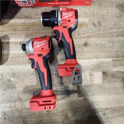 HOUSTON LOCATION - AS-IS Milwaukee M18 18V Lithium-Ion Brushless Cordless Compact Drill/Impact Combo Kit (2-Tool) W/(2) 2.0 Ah Batteries  Charger & Bag