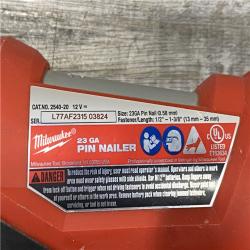 AS-IS Milwaukee 12-Volt 23-Gauge Lithium-Ion Cordless Pin Nailer (Tool-Only)