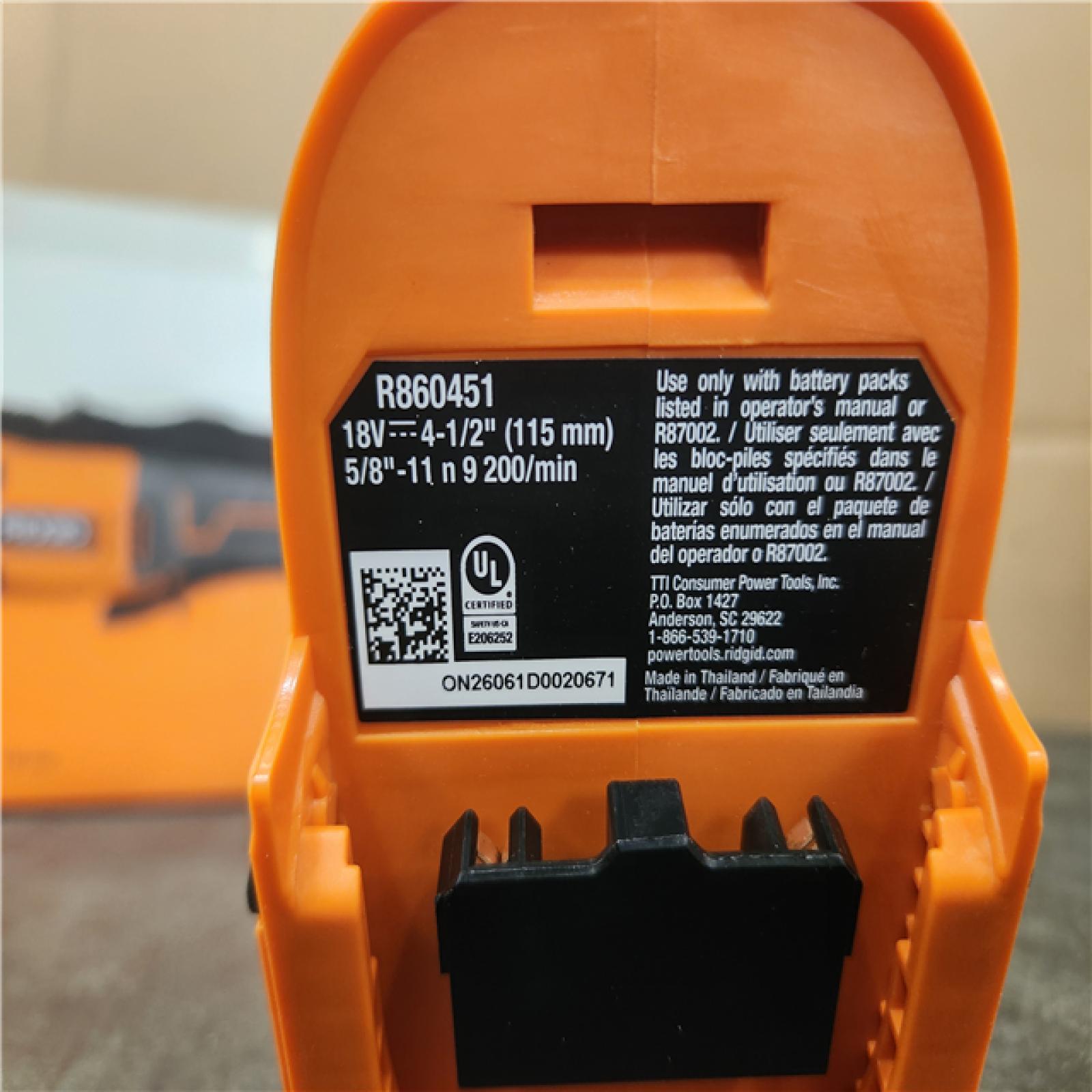 Phoenix LIKE NEW RIDGID 18V Cordless 4-1/2 in. Angle Grinder Kit with 4.0 Ah Battery and Charger