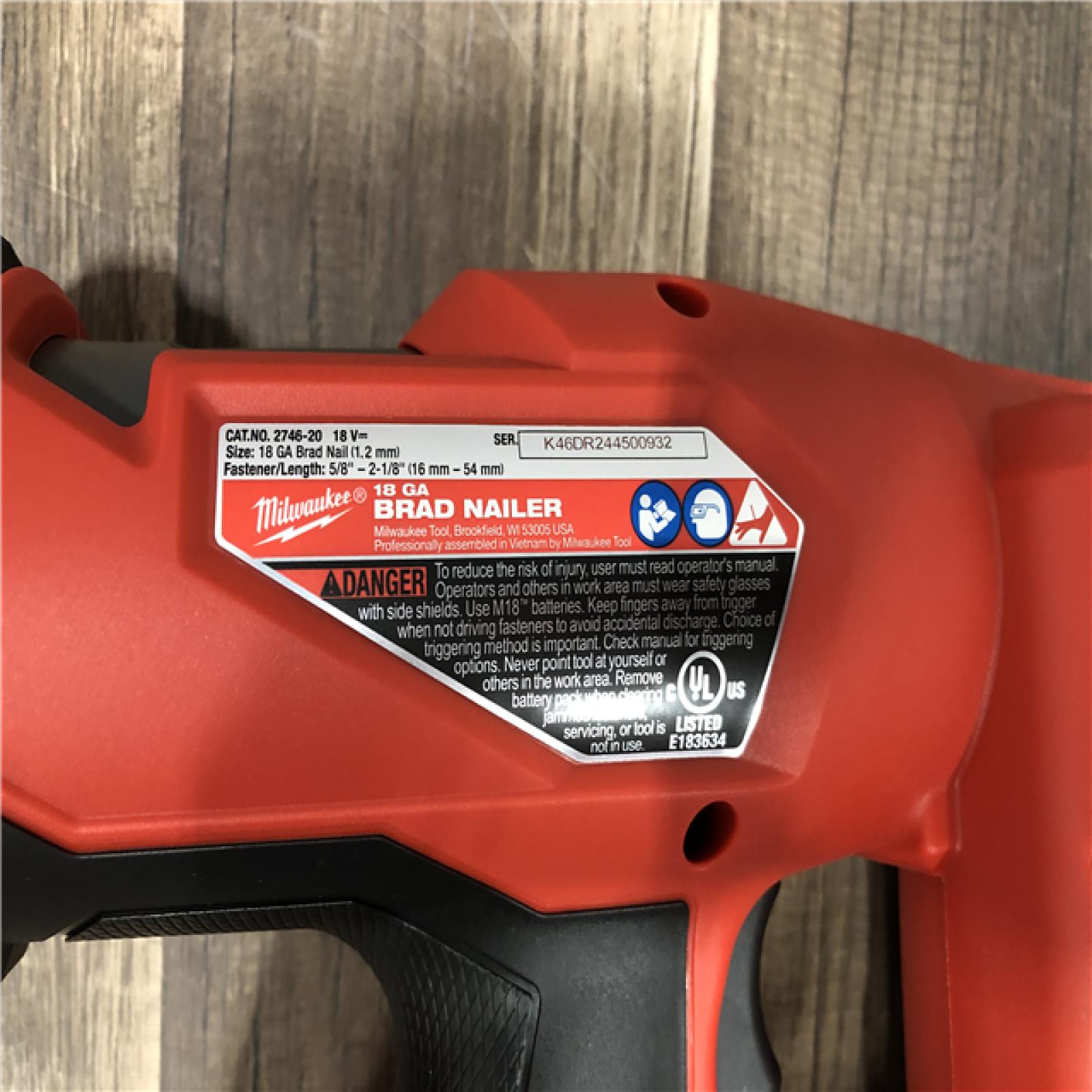 AS-IS Milwaukee FUEL 18-Volt Lithium-Ion Brushless Cordless Gen II 18-Gauge Brad Nailer (Tool-Only)