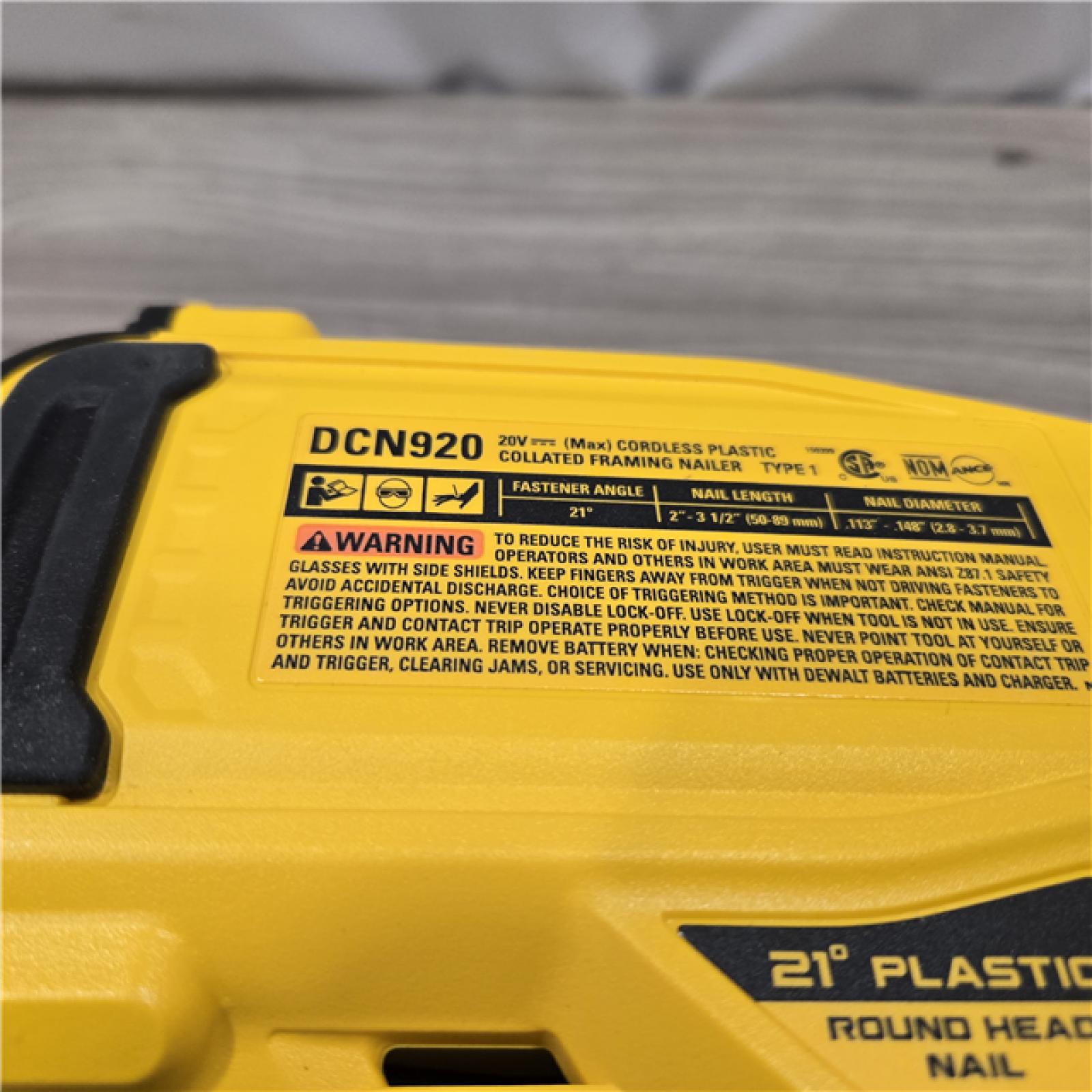 AS-IS DEWALT 20-Volt 21° Cordless Framing Nailer (Tool-Only)