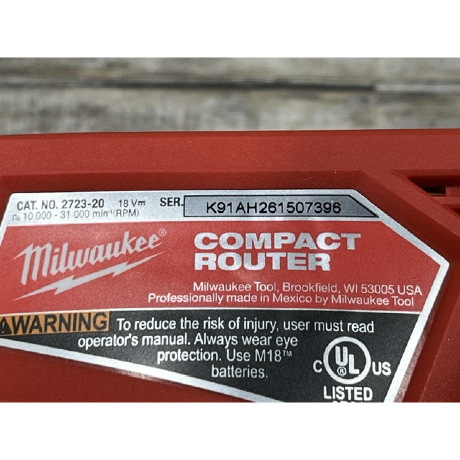 AS-IS Milwaukee FUEL 18V Lithium-Ion Brushless Cordless Compact Router (Tool-Only)