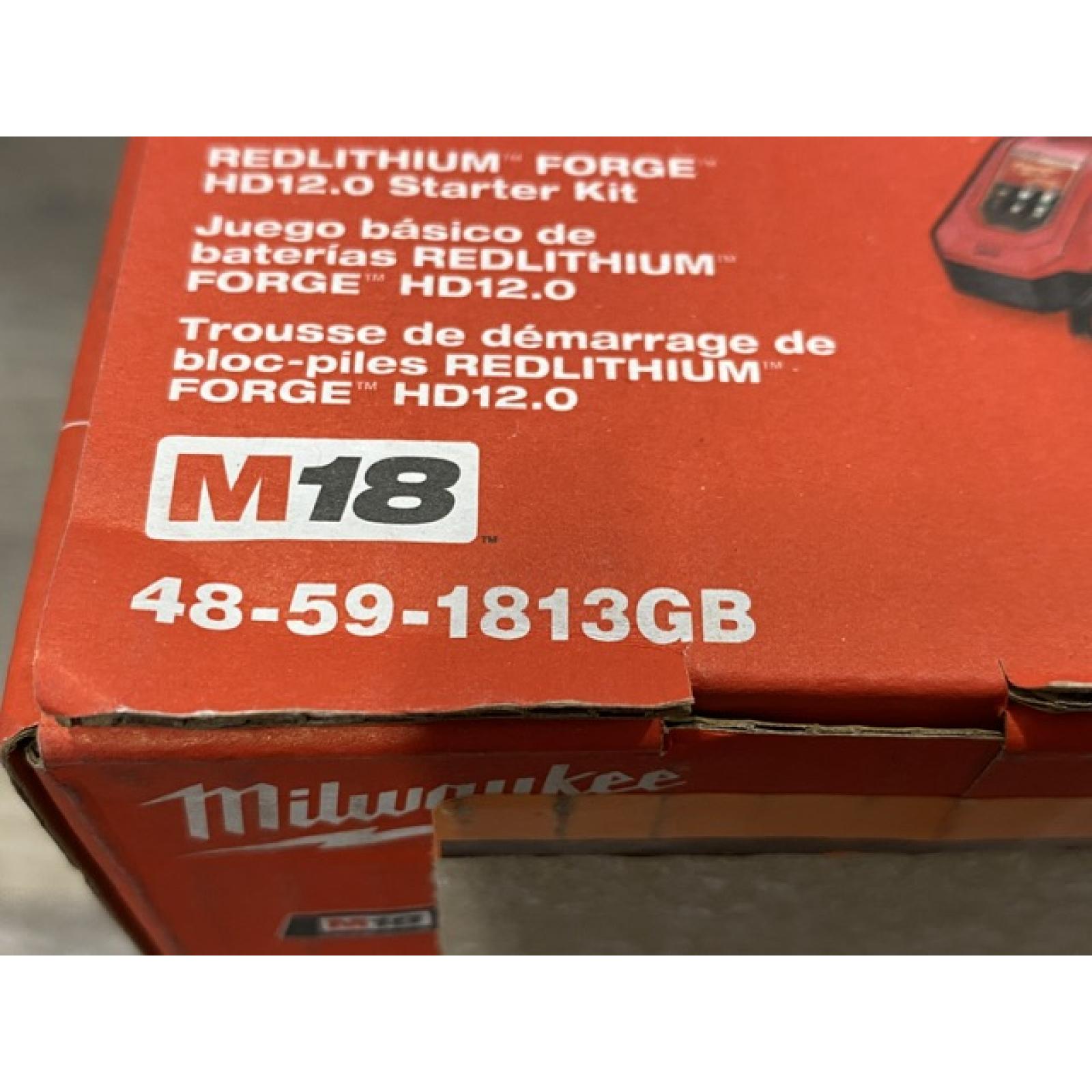 NEW - Milwaukee 18-Volt Lithium-Ion REDLITHIUM FORGE Starter Kit with 12. 0Ah Battery and Charger