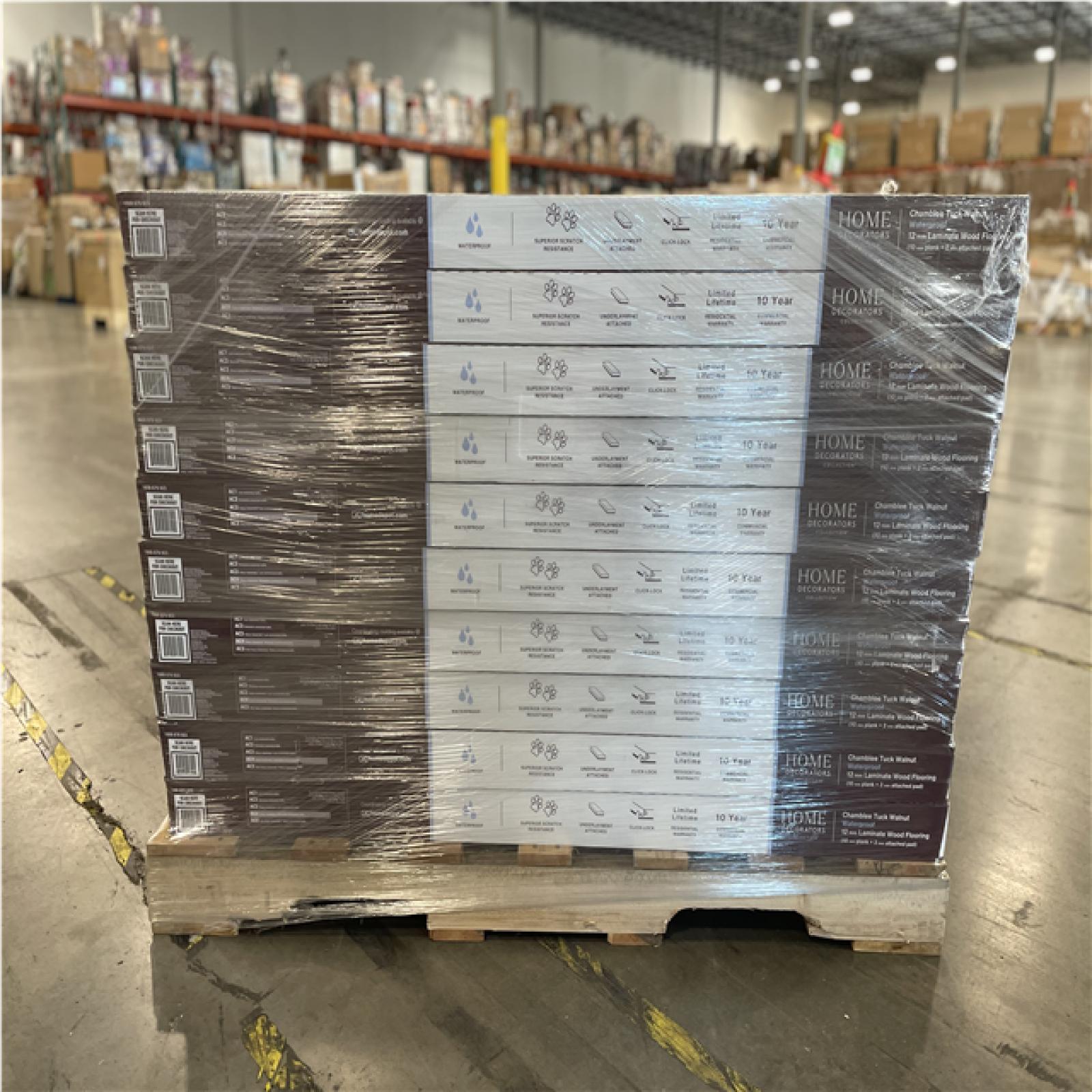 DALLAS LOCATION - Home Decorators Collection Chamblee Tuck Walnut 12 mm T x 8.03 in. W Waterproof Laminate Wood Flooring (15.9 sqft/case) PALLET-(30 CASES)