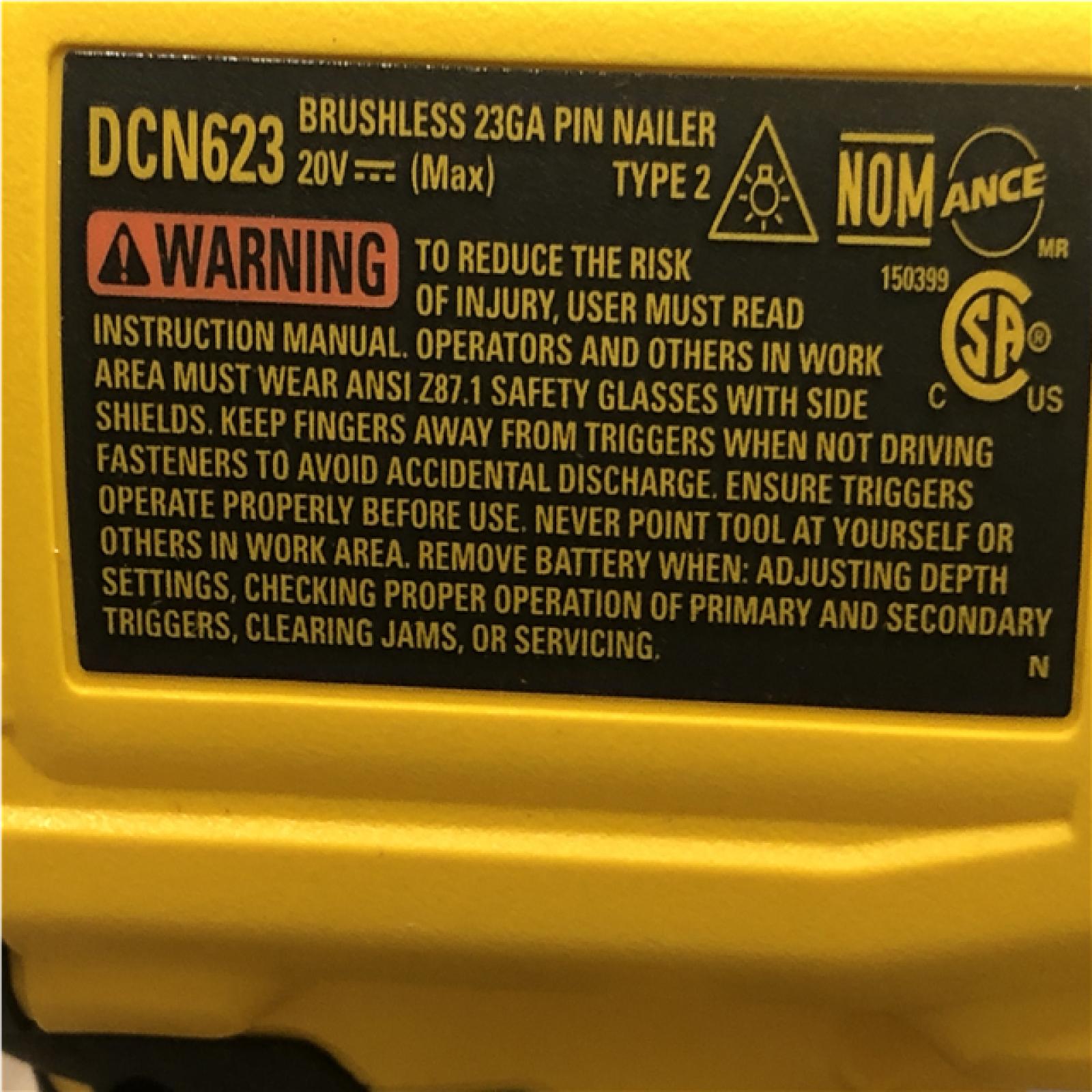 AS-IS DEWALT ATOMIC 20V MAX Lithium Ion Cordless 23 Gauge Pin Nailer (Tool Only)