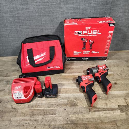 HOUSTON LOCATION - AS-IS (APPEARS LIKE NEW) Milwaukee FUEL 12-Volt Lithium-Ion Brushless Cordless Hammer Drill and Impact Driver Combo Kit
