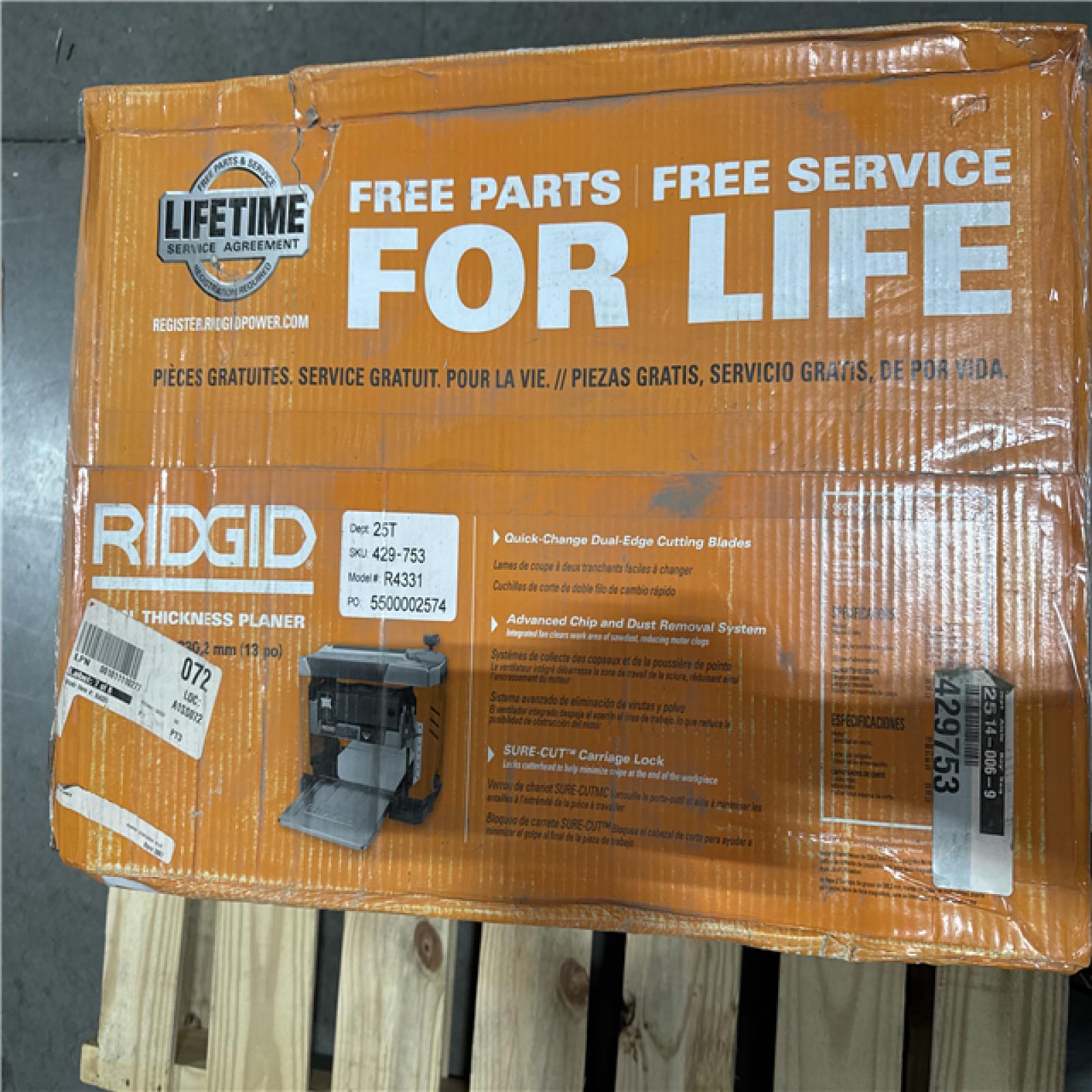 California AS-IS Ridgid 13 in. Thickness Planer