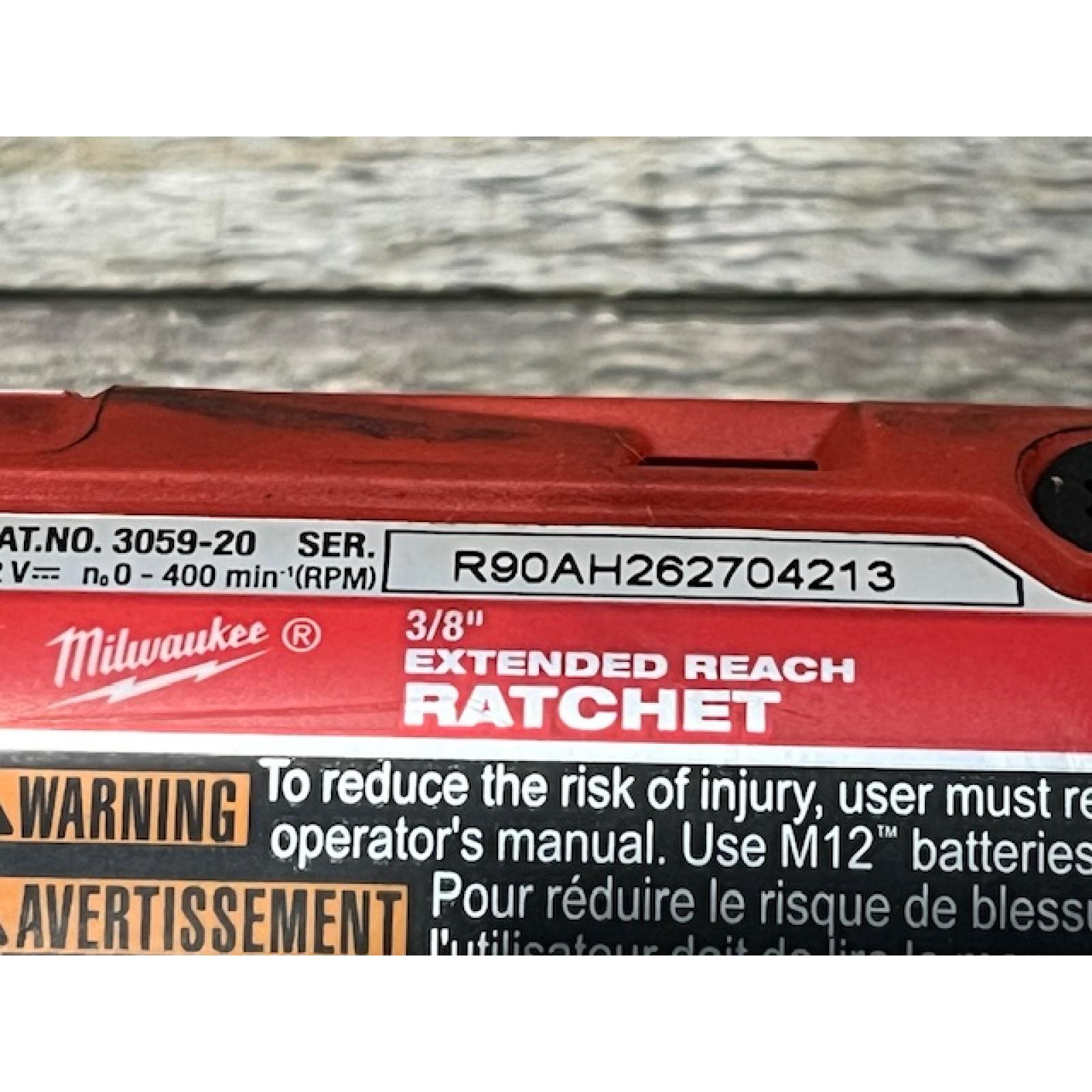 AS-IS Milwaukee FUEL 12V Lithium Ion Brushless 3/8 in. Drive Extended Reach Cordless Ratchet (Tool-Only)