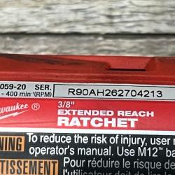 AS-IS Milwaukee FUEL 12V Lithium Ion Brushless 3/8 in. Drive Extended Reach Cordless Ratchet (Tool-Only)