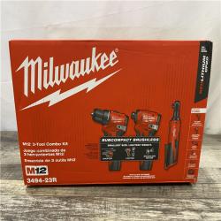 NEW - Milwaukee 12-Volt Lithium-Ion Brushless Cordless Subcompact Drill &Impact Driver Combo Kit