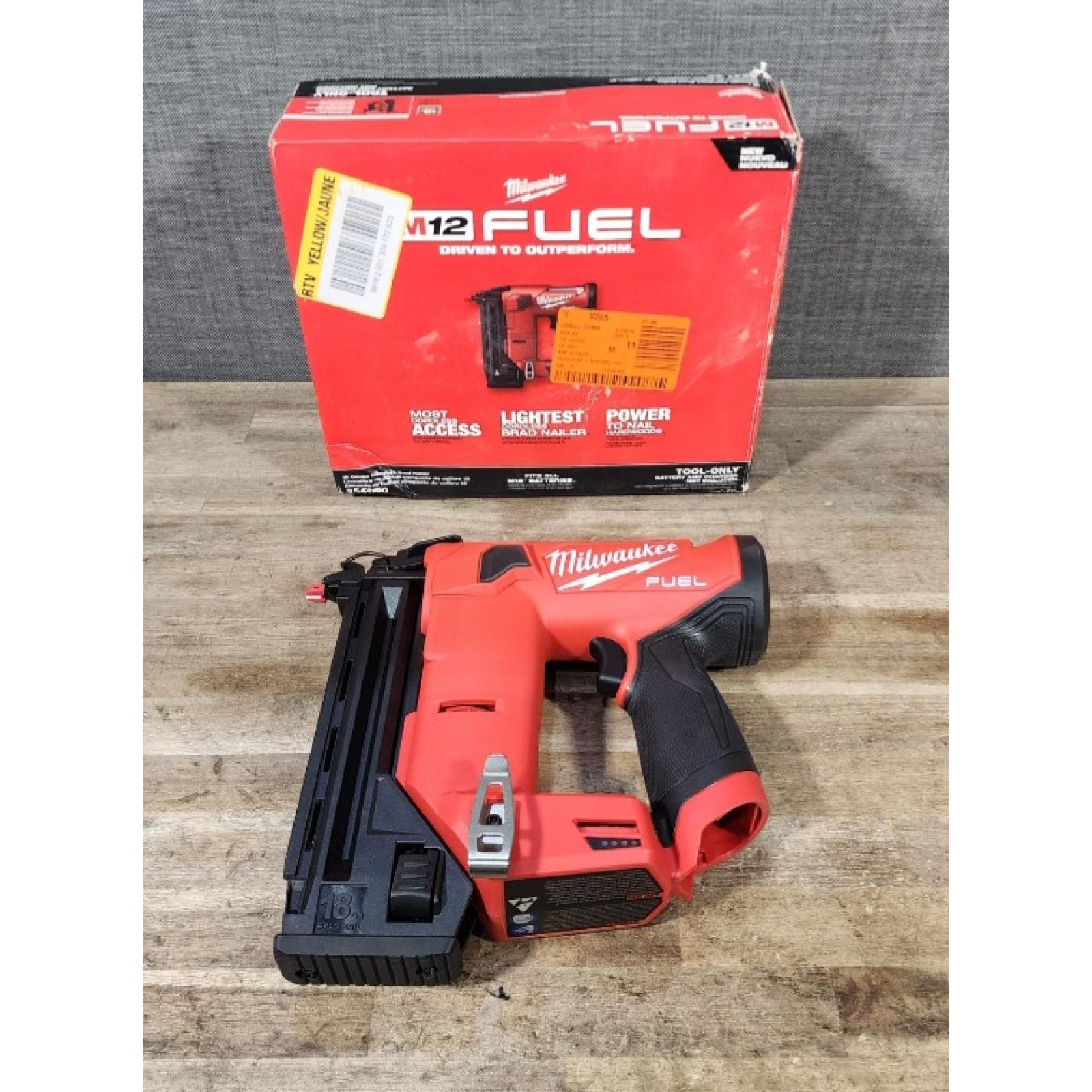 HOUSTON LOCATION - AS-IS Milwaukee M12 FUEL 18 Gauge Compact Brad Nailer (Tool-Only)