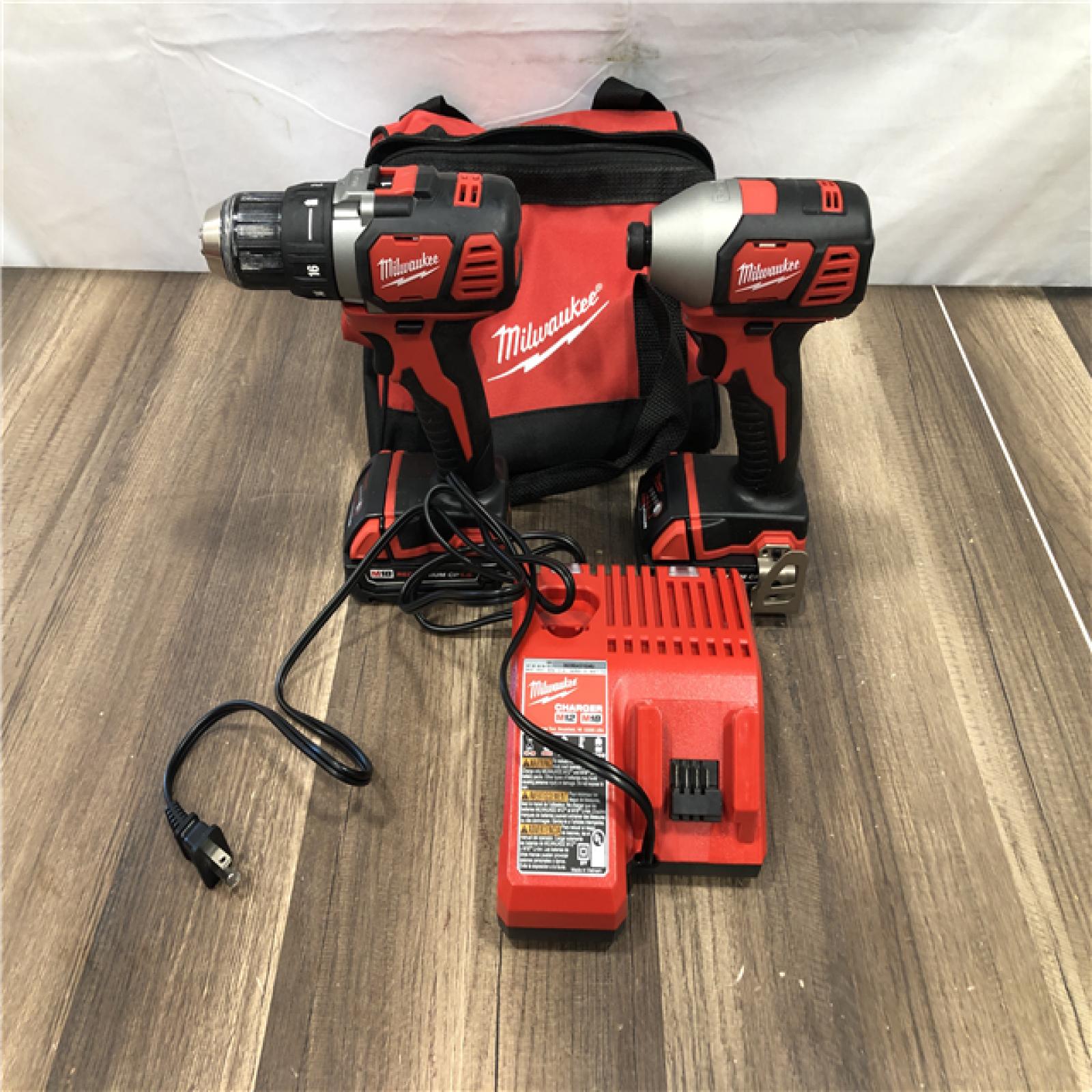AS-IS Milwaukee 18V Lithium-Ion Cordless Drill Driver/Impact Driver Combo Kit