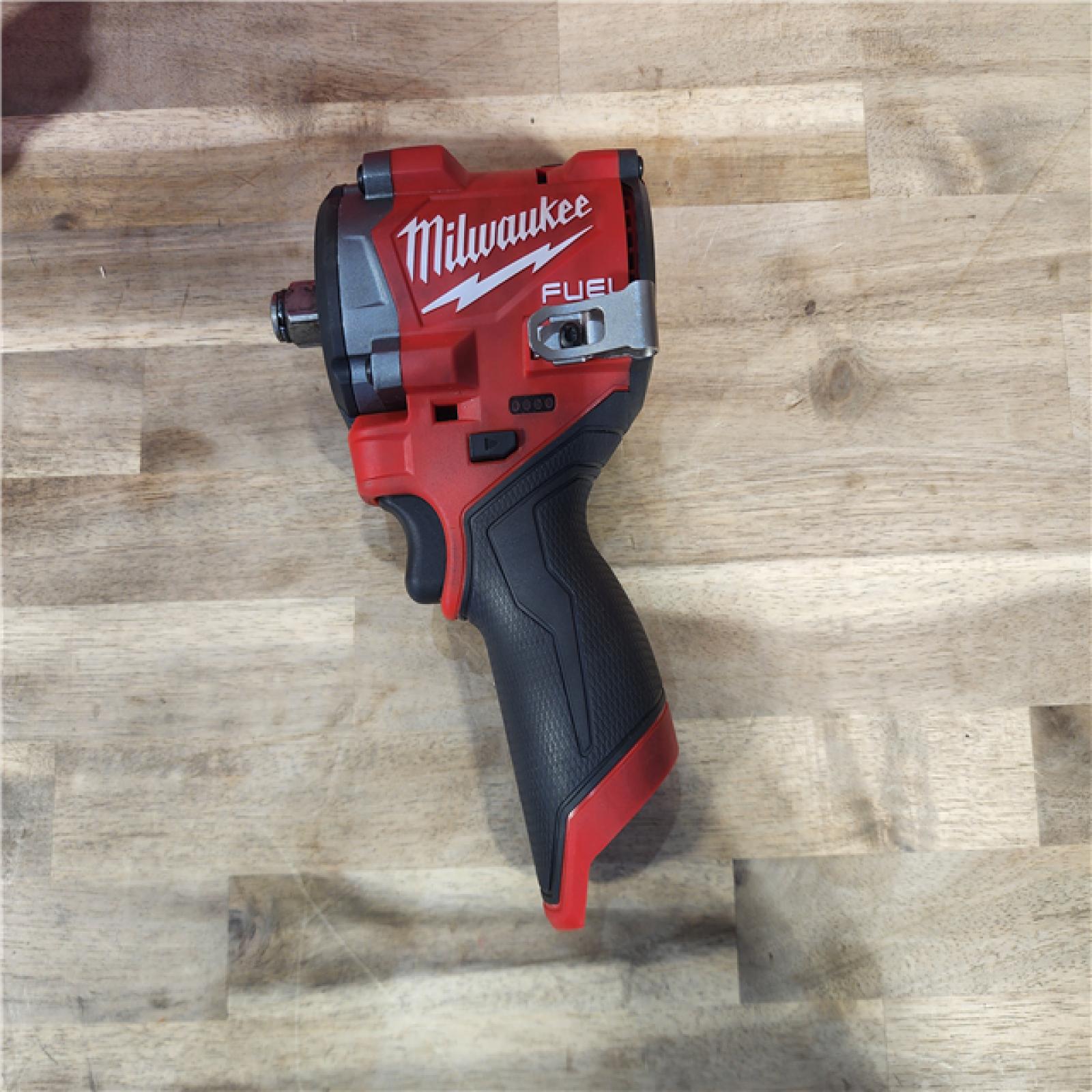 HOUSTON LOCATION - AS-IS Milwaukee M12 FUEL Cordless Compact Impact Wrench Kit, Brushless, 1/2 Torque, 12V