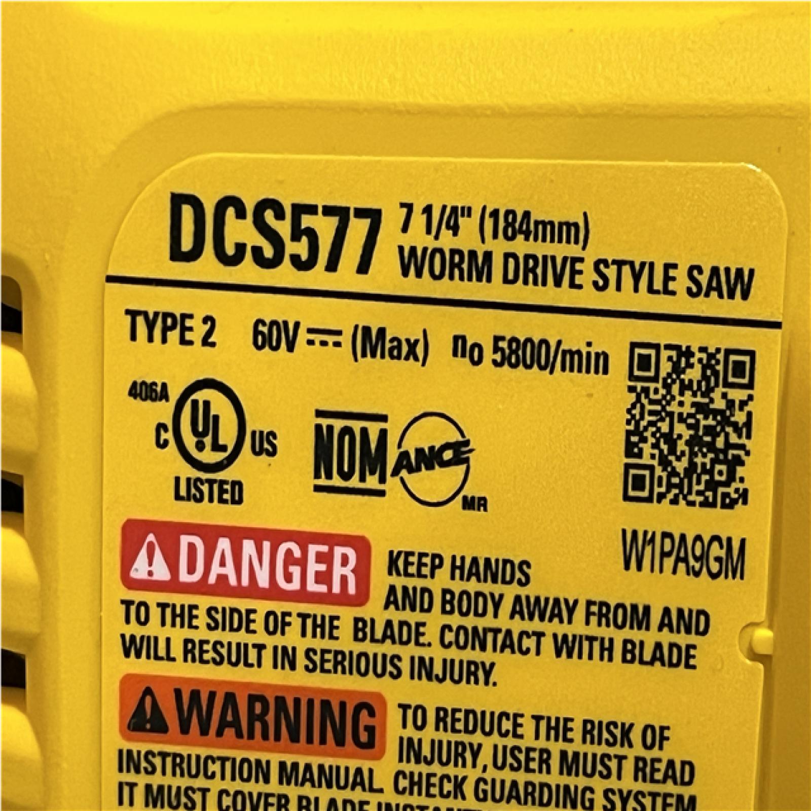 AS-IS DEWALT FLEXVOLT 60V MAX Cordless Brushless 7-1/4 in. Wormdrive Style Circular Saw (Tool Only)