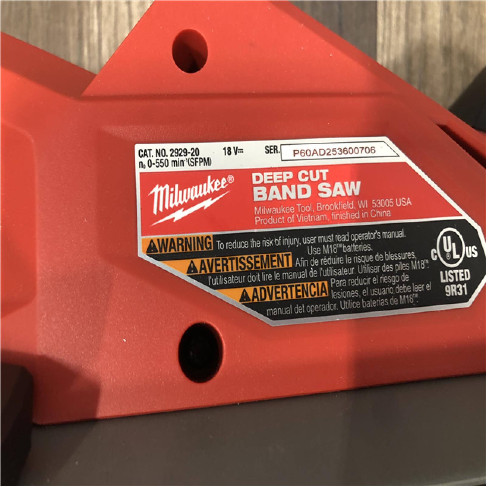 AS-IS Milwaukee FUEL 18V Lithium-Ion Brushless Cordless Deep Cut Band Saw (Tool-Only)