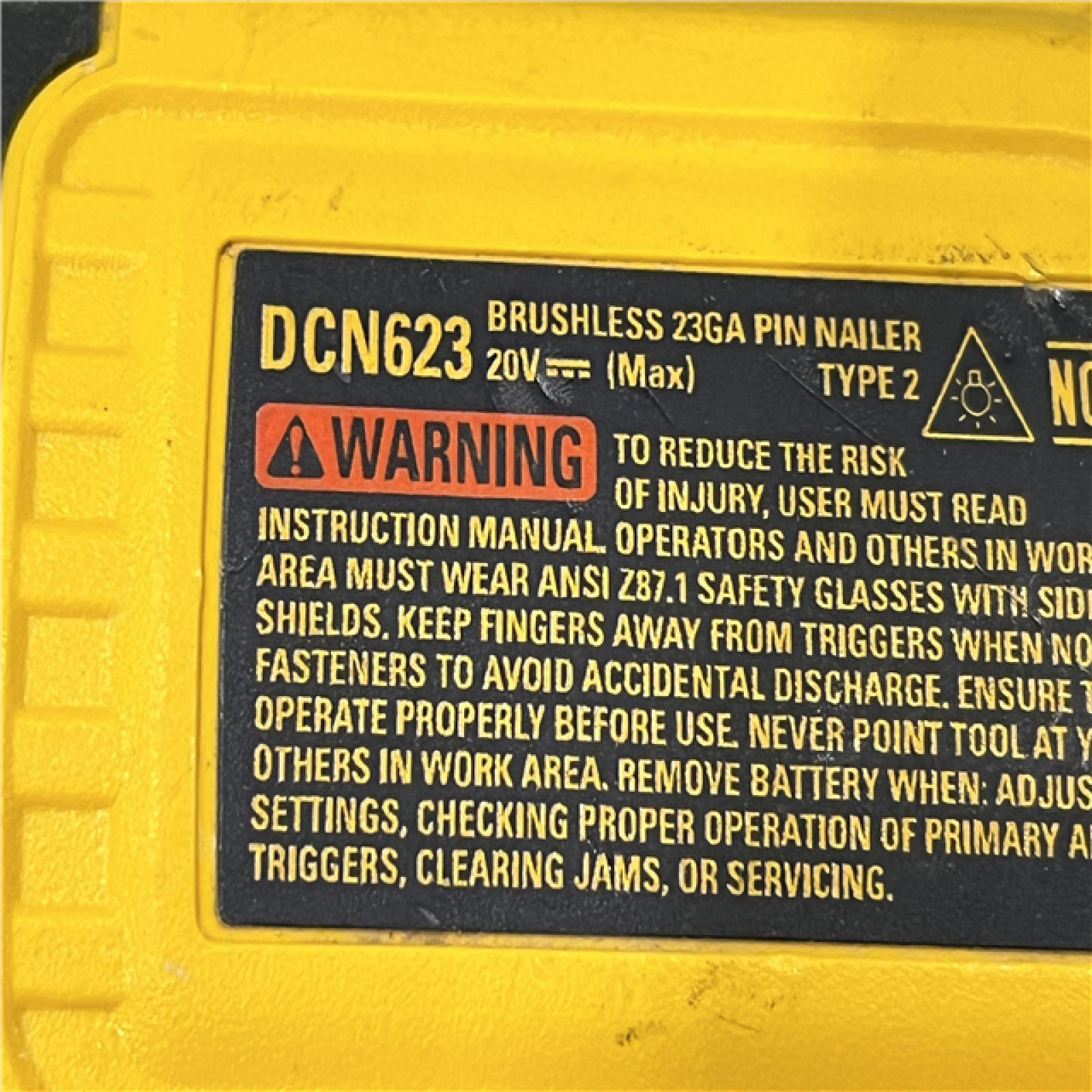 AS-IS DEWALT ATOMIC 20V MAX Lithium Ion Cordless 23 Gauge Pin Nailer Kit