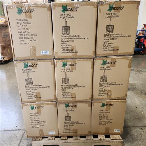 Phoenix Location NEW Seasons 4-Light Chandelier Part#: 1190003 Pallet (18 Total) (Sealed)