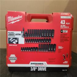 Phoenix NEW Milwaukee SHOCKWAVE 3/8 in. Drive SAE and Metric 6 Point Impact Socket Set (43-Piece)