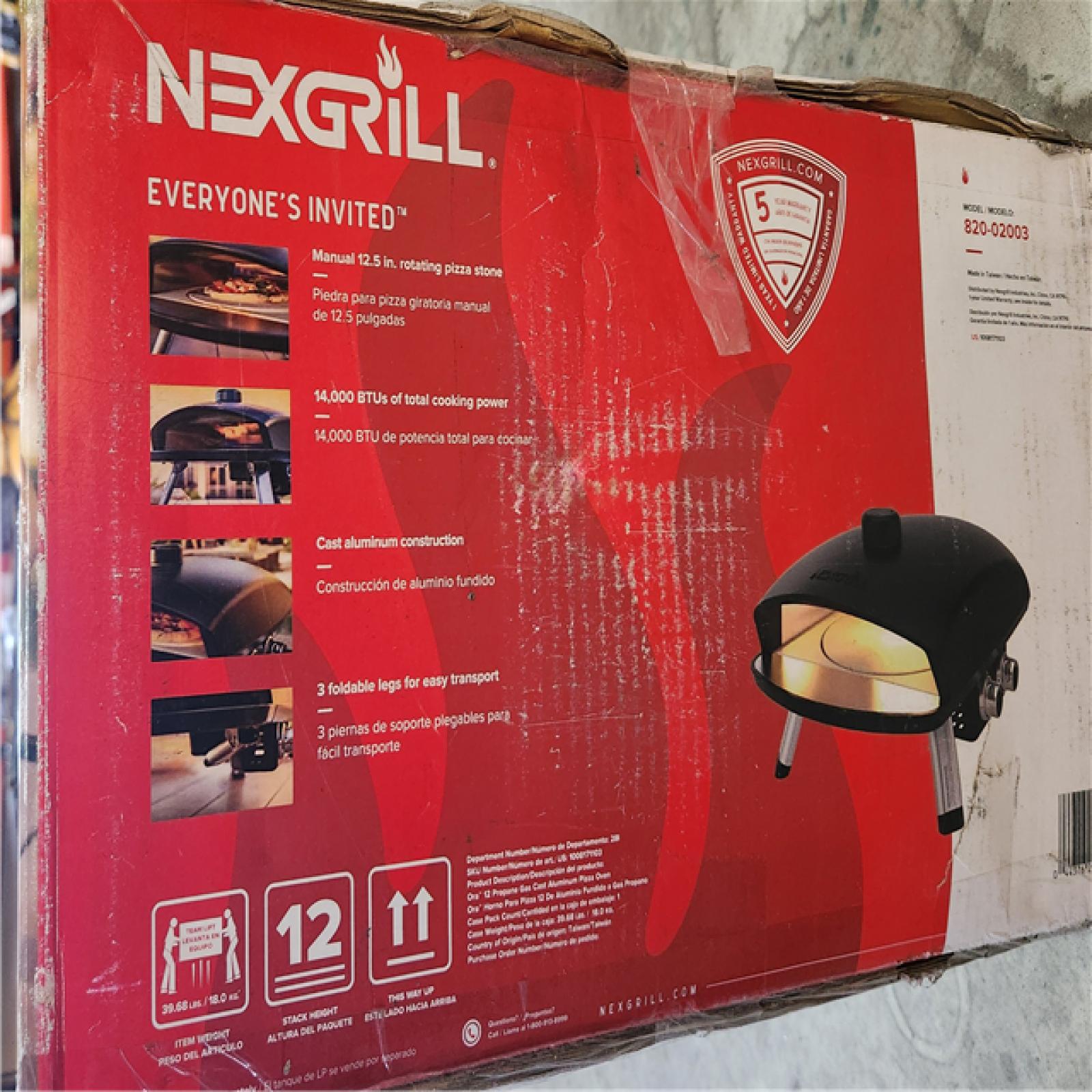 HOUSTON Location-AS-IS-Nexgrill Ora 12 Propane Gas Cast Aluminum Pizza Oven, Black NEW!