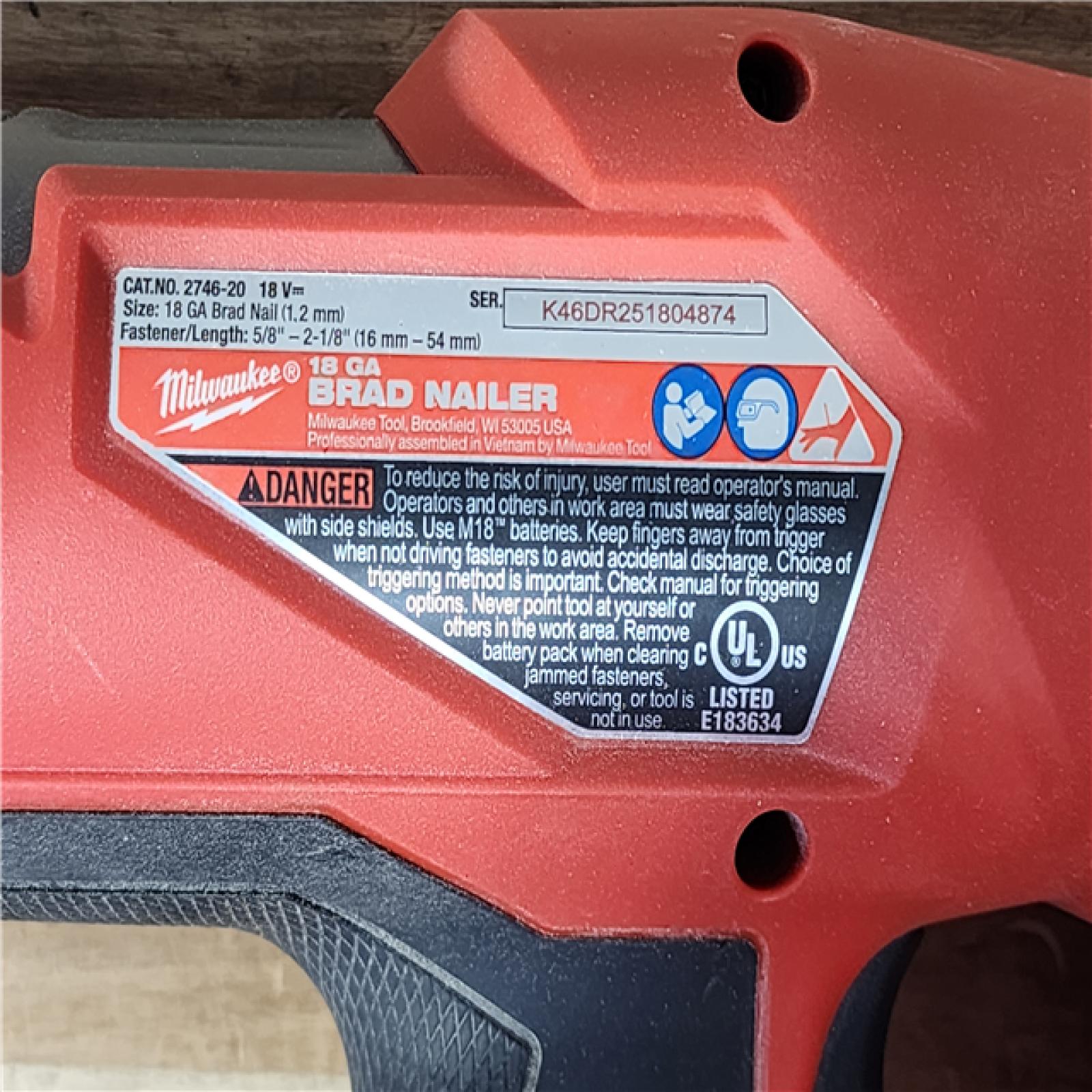 HOUSTON LOCATION - AS-IS Milwaukee  FUEL 18-Volt Lithium-Ion Brushless Cordless Gen II 18-Gauge Brad Nailer (Tool-Only)