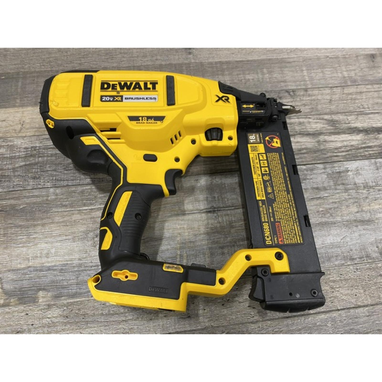 AS-IS DEWALT 20V MAX XR Lithium-Ion Electric Cordless 18-Gauge Brad Nailer (Tool Only)