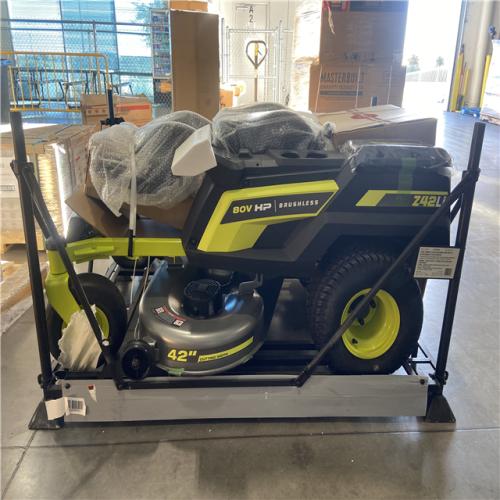 DALLAS LOCATION - RYOBI 80V HP Brushless 42 in. Battery Electric Cordless Zero Turn Riding Mower