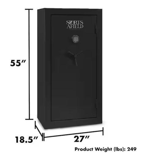DALLAS LOCATION - Sports Afield 30-Gun Fireproof Electronic Lock Gun Safe  Black