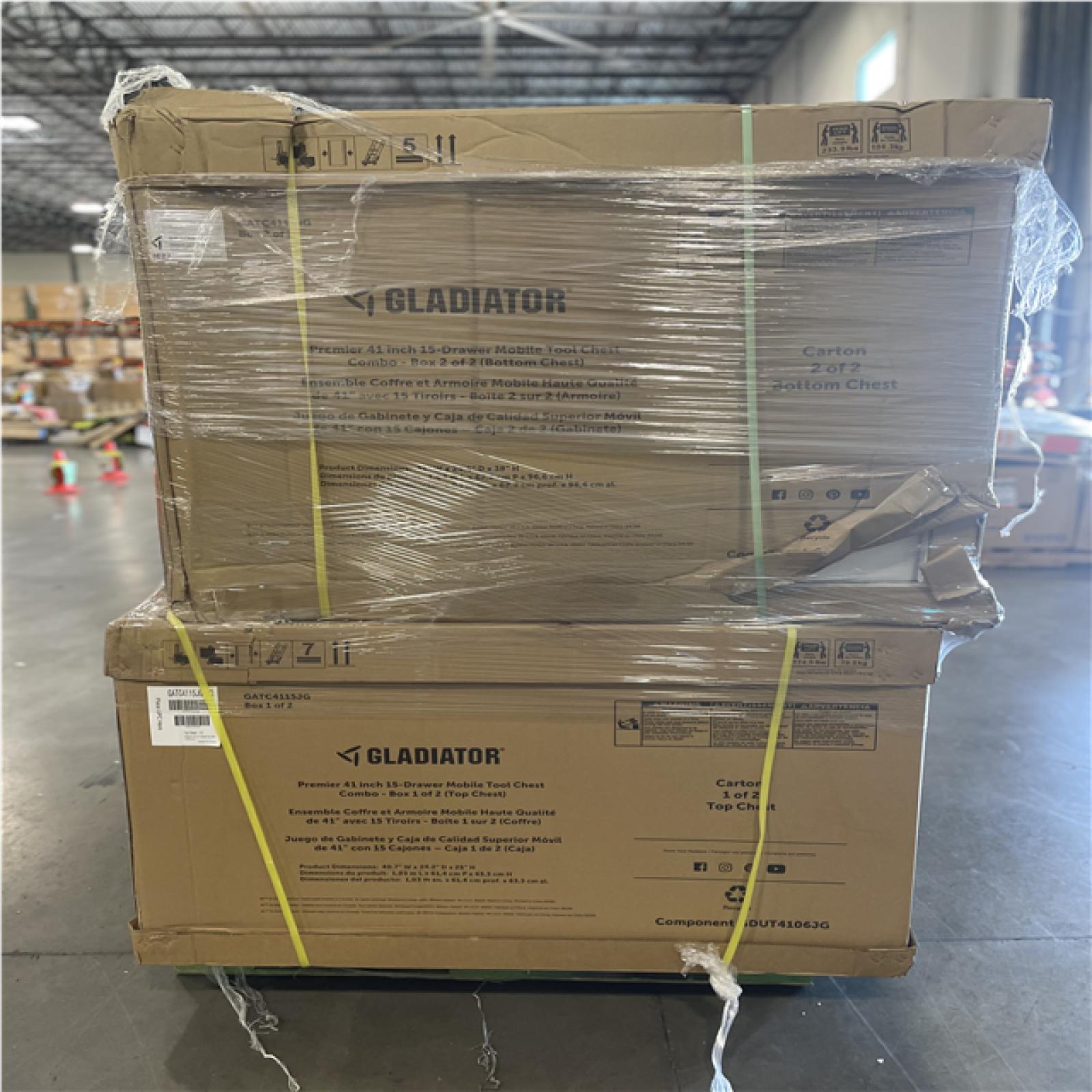 DALLAS LOCATION- AS-IS GLADIATOR MOBILE TOOL CHEST COMBO PALLET-(2 COMBO)