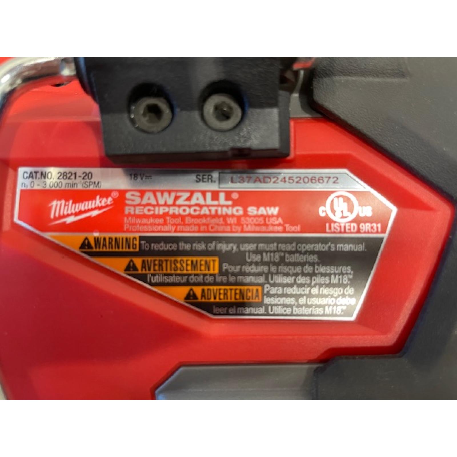 AS-IS Milwaukee FUEL GEN-2 18V Lithium-Ion Brushless Cordless SAWZALL Reciprocating Saw (Tool-Only)