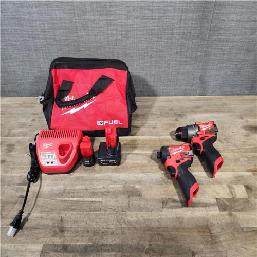 HOUSTON LOCATION - AS-IS Milwaukee 3497-22 12V Brushless Hammer Drill and Impact Driver Combo Kit
