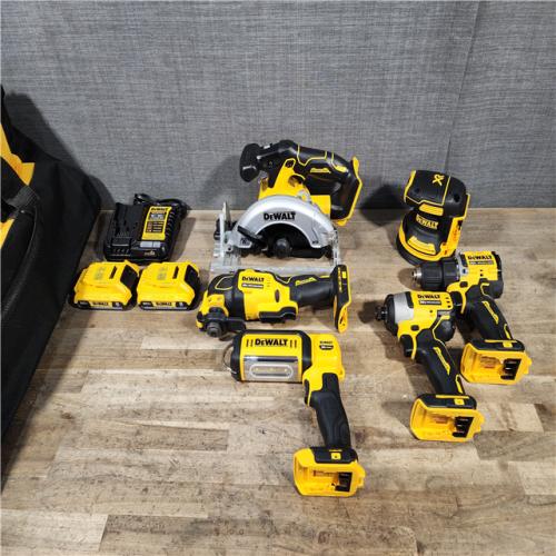 HOUSTON LOCATION - AS-IS DEWALT 20V Lithium-Ion Cordless 6-Tool Combo Kit with (2) 5.0 Ah Batteries and Charger
